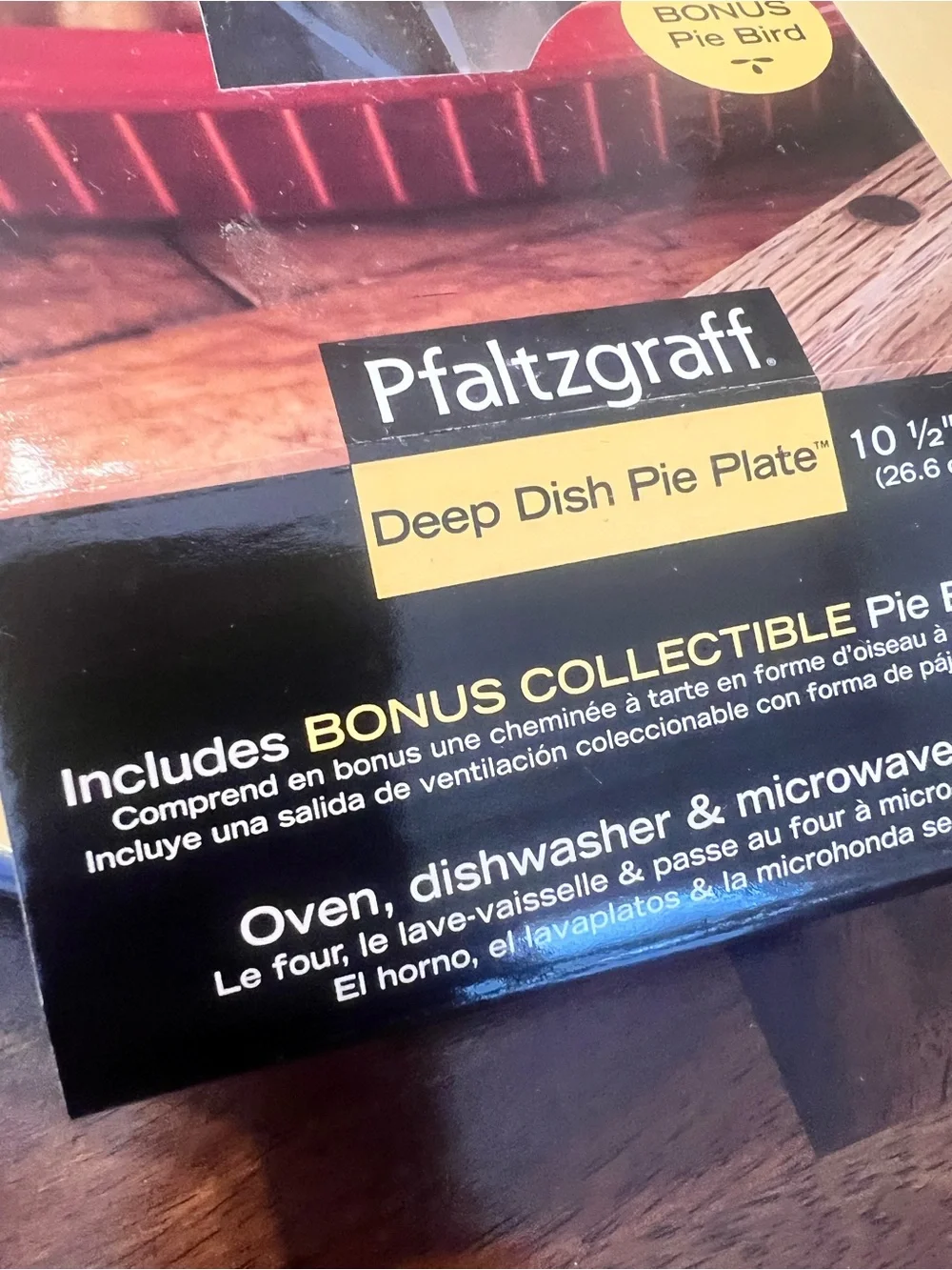 Pfaltzgraff Yellow and Blue Deep Dish Pie Plate with Bonus Pie Bird